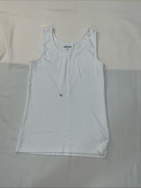 Lands' End White Scoop Neck Tank Top xs